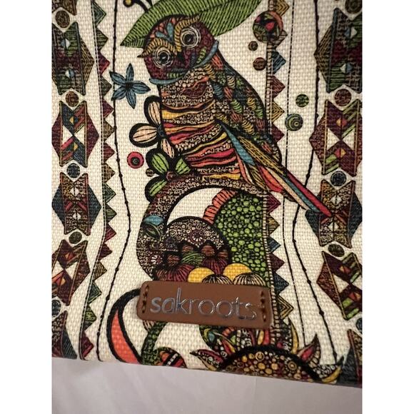 Sakroots Brown Owl Print I Dilated Lunch Bag 10x9x4.5 - Picture 2 of 7
